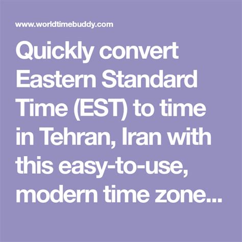 Iran Time Zone Converter Website